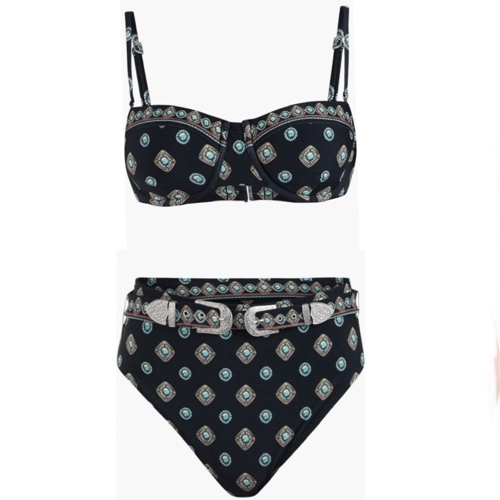 L'AGENCE Alexandra Bikini Top Vanessa High-Waisted Bikini Bottom Set sz M NWT - Picture 6 of 10